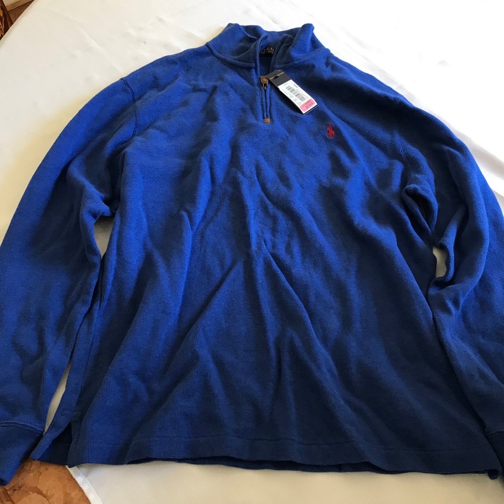 Ralph Lauren Men’s Large Blue Quarter-Zip Sweater